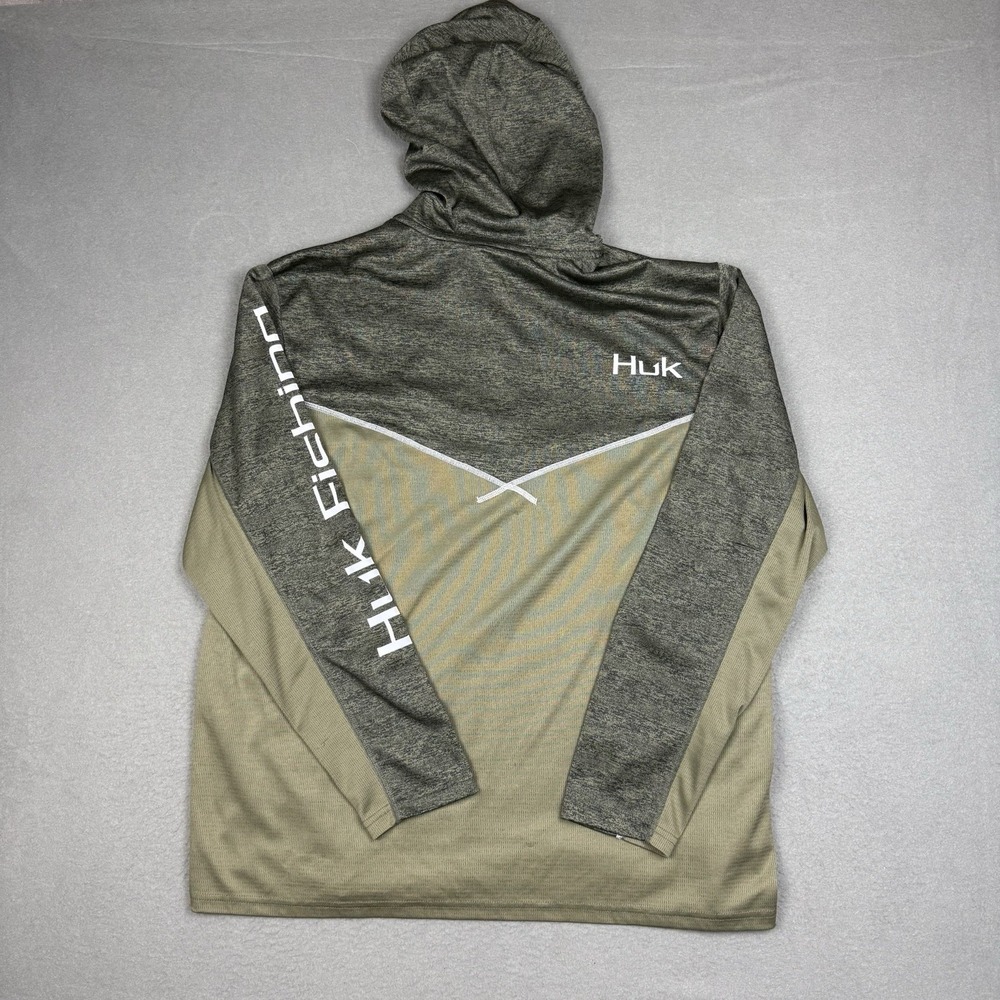 Huk Icon X Cold Front Hoodie Mens XL Green Pullover Fishing Outdoor - Picture 2 of 8